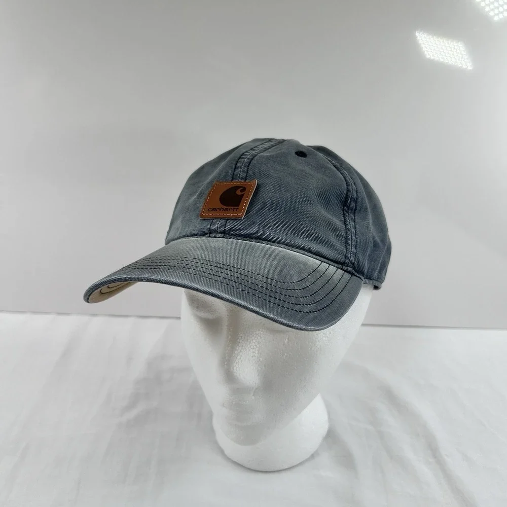 Men's Gray Carhartt Canvas Adjustable Strap Back Hat One Size Fits All